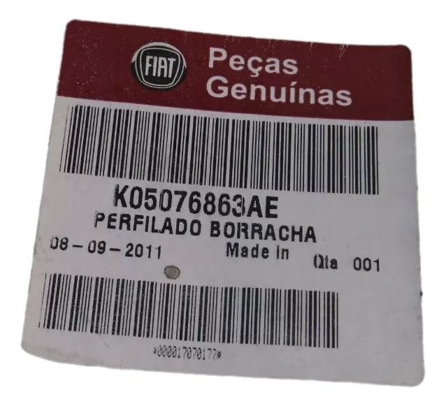 Borracha Porta Dianteira Lado Esquerdo Freemont Journey 2012/2016 Original Fiat K05076863AE