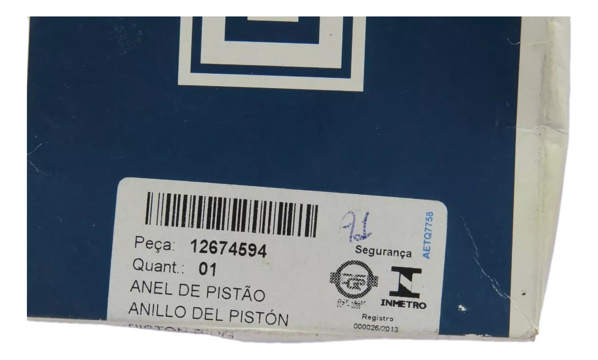 Jogo de Anéis de Pistão Interno (1 Pistão) Chevrolet Cruze Sonic Tracker 2011/2016 Original GM 12674594