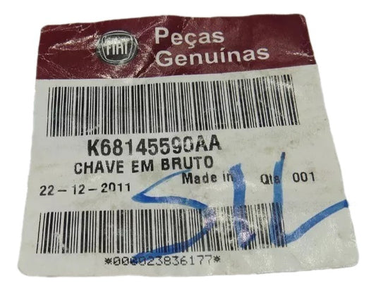 Chave em Bruto para Porta Freemont Journey 2012/2016 Original Fiat K68145590AA