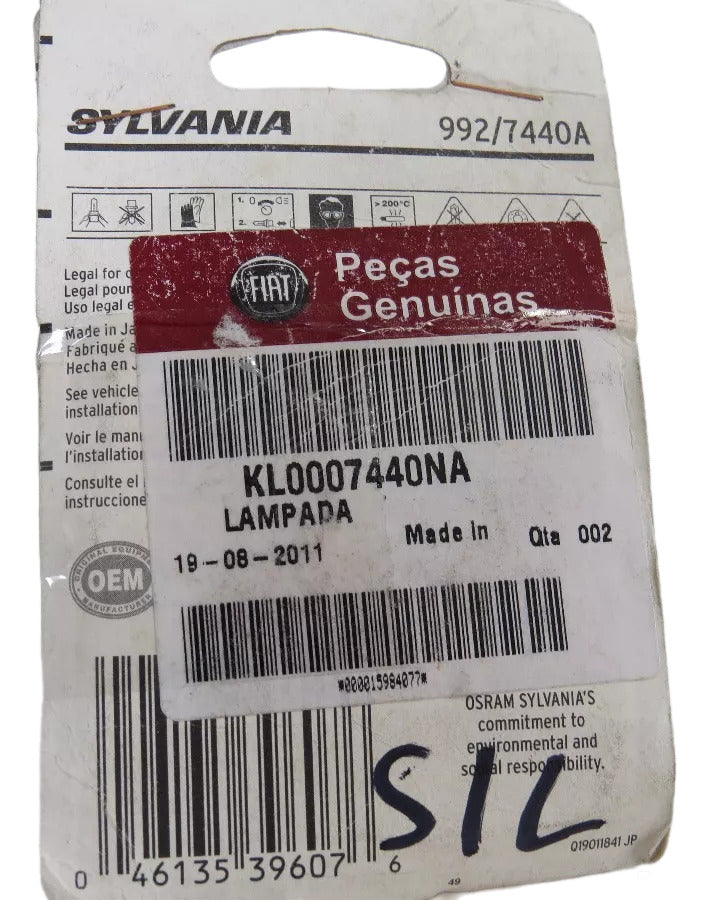 Lâmpada Lanterna Traseira Fiat 500 2010/2018 Original Fiat KL0007440NA