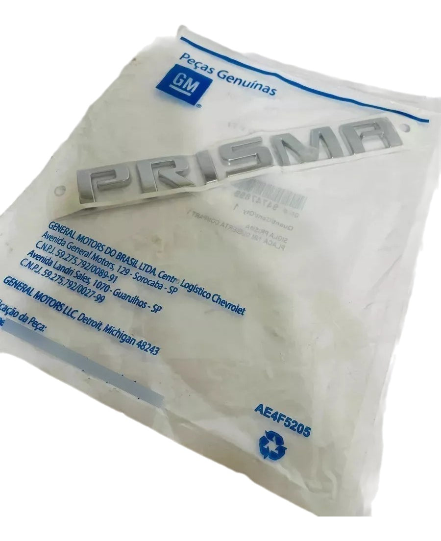 Emblema Tampa Traseira Prisma 2013/2019 Original GM 94747899