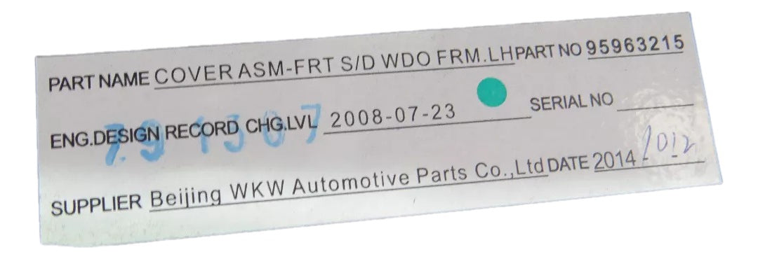 Moldura Coluna Porta Dianteira Lado Esquerdo Cruze 2012/2016 Original GM 95963215