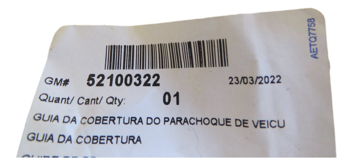 Guia do Parachoque Dianteiro Lado Direito Onix Prisma 2013/2019 Original GM 52100322