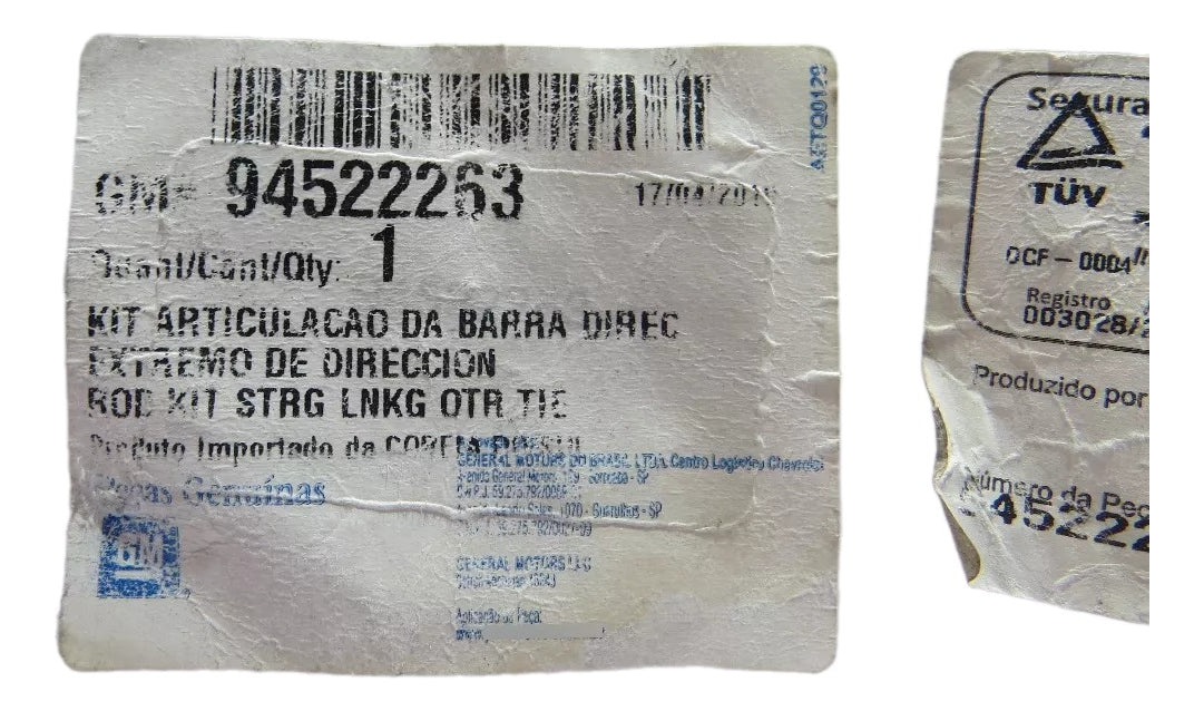 Terminal Ponteira de Direção Onix Spin Prisma 2013/2016 Original GM 94522263