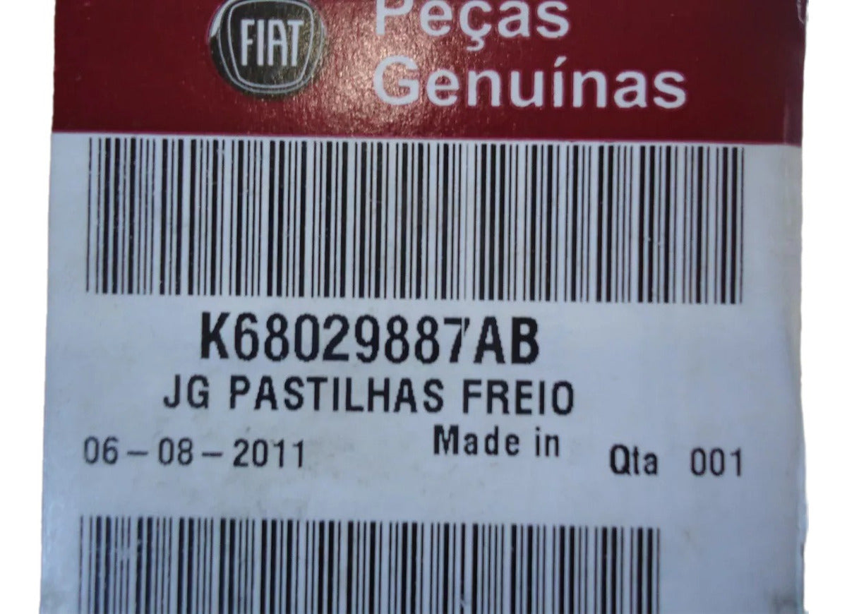 Jogo Pastilha de Freio Traseiro Freemont Journey 2012/2016 Original Fiat K68029887AB