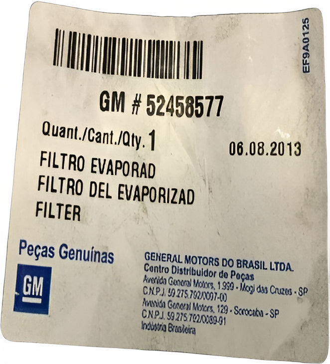 Filtro de Cabine Evaporador S10 / Blazer 1995/2000 Original GM 52458577