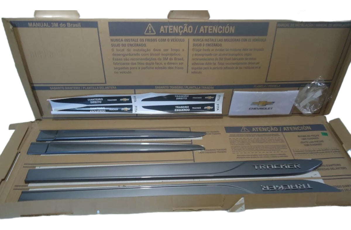 Jogo De Frisos Laterais Cinza Santin Steel Tracker Original
