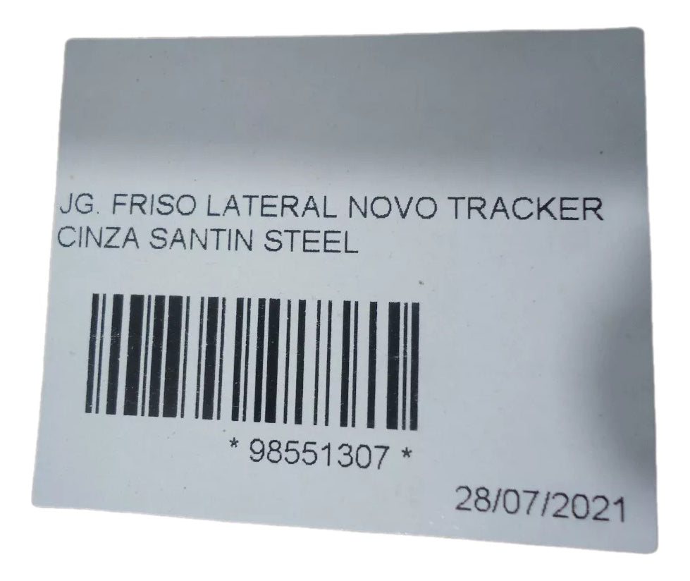 Jogo de Frisos Laterais Cinza Santin Steel Tracker 2021 Original GM 98551307