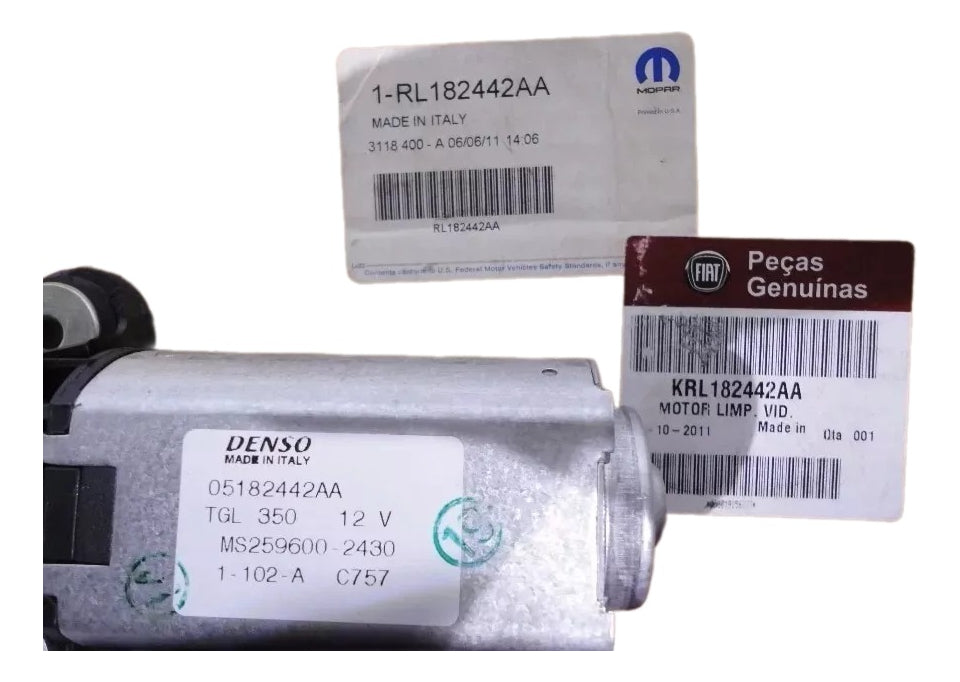 Motor do Limpador de Vidro Traseiro Fiat 500 2010/2018 Original Fiat KRL182442AA
