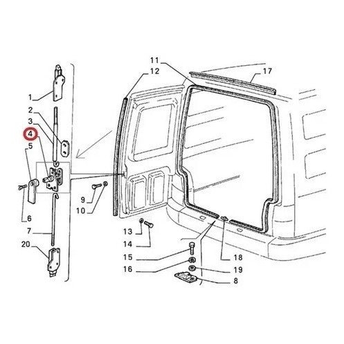 Fechadura Interna Porta Baú – Fiat Fiorino