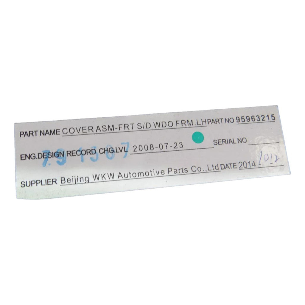 Moldura Coluna Porta Dianteira Lado Esquerdo – Chevrolet Cruze