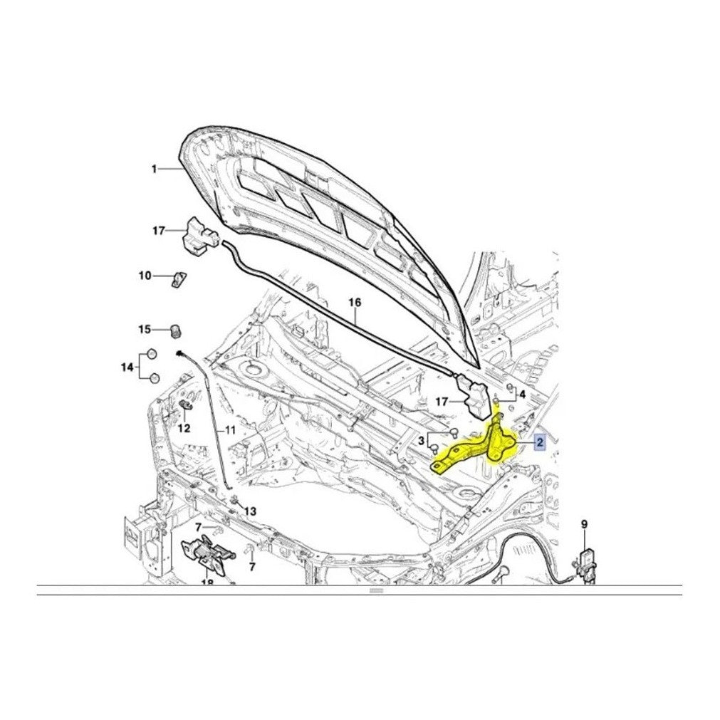 Dobradiça do Capô Lado Direito – Chevrolet Onix, Prisma