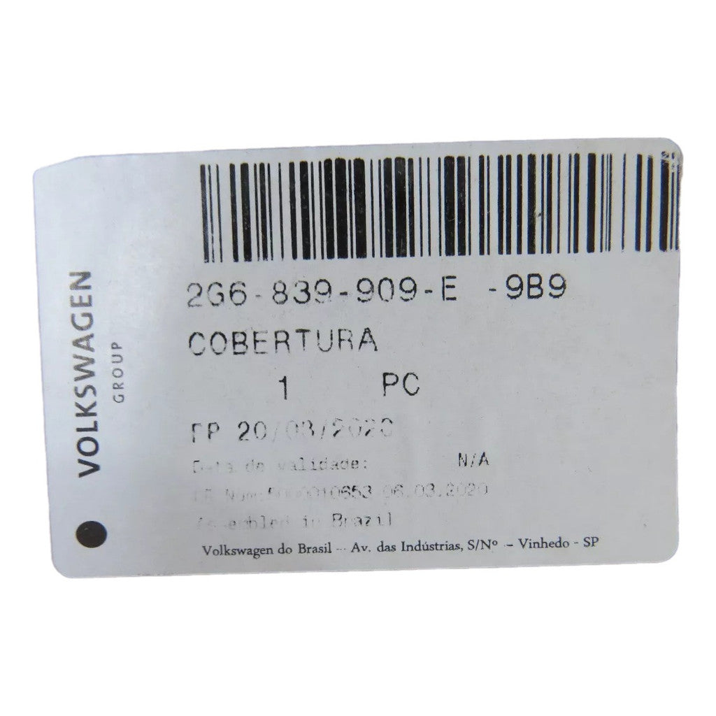 Guia Vidro Porta Traseira Lado Esquerdo Polo 2018 a 2021 Original Volkswagen 2G6839909E