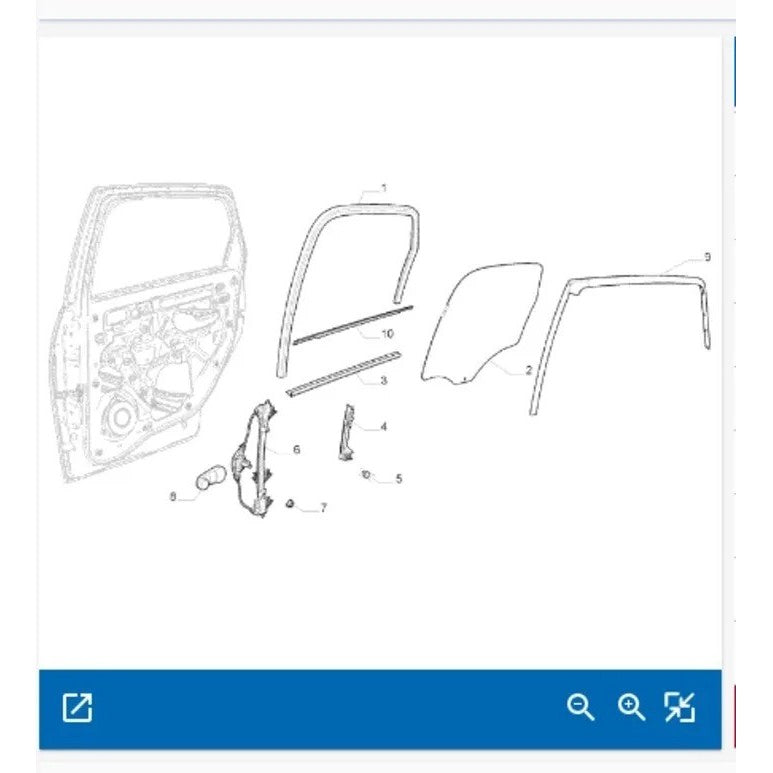 Pestana Interna Porta Traseira Lado Direito – Fiat Grand Siena, Siena