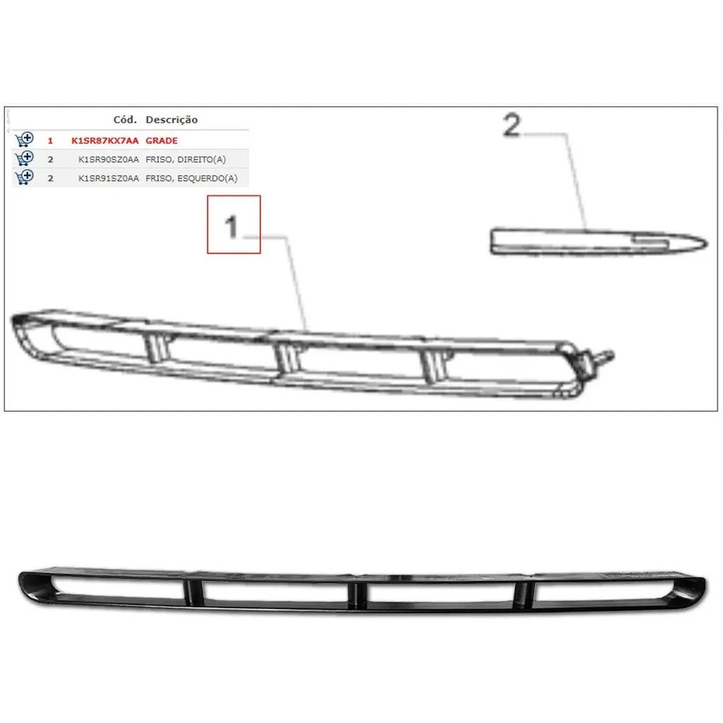 Grade Superior Para-choque Fiat 500 500 2012 a 2017 Original