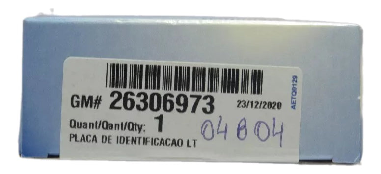 Emblema Sigla LT Tracker 2021/2022 Original GM 26306973