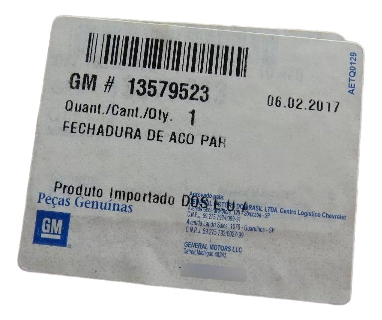 Fechadura Porta Dianteira Lado Direito Camaro Tracker Malibu Original GM 13579523