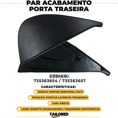 Par Acabamento Porta Traseira Fiat Palio Siena 4p Original