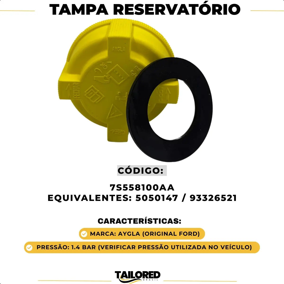 Tampa Reservatório Ka Fiesta Ecosport Focus Original Ford Gm