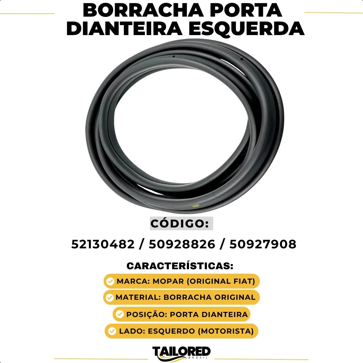 Borracha Porta Dianteira Esquerda Mobi Nova Strada Original