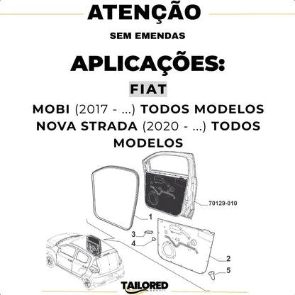Borracha Porta Dianteira Esquerda Mobi Nova Strada Original