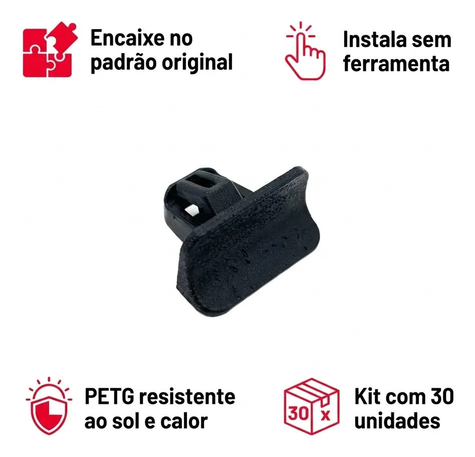 Presilhas Defletor Onix 20 A 25 Kit 30 Peças Reforçadas