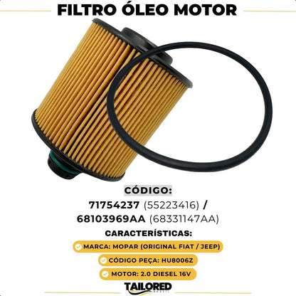 Filtro Óleo Motor Original Toro Renegade Compass 2.0 Diesel Original