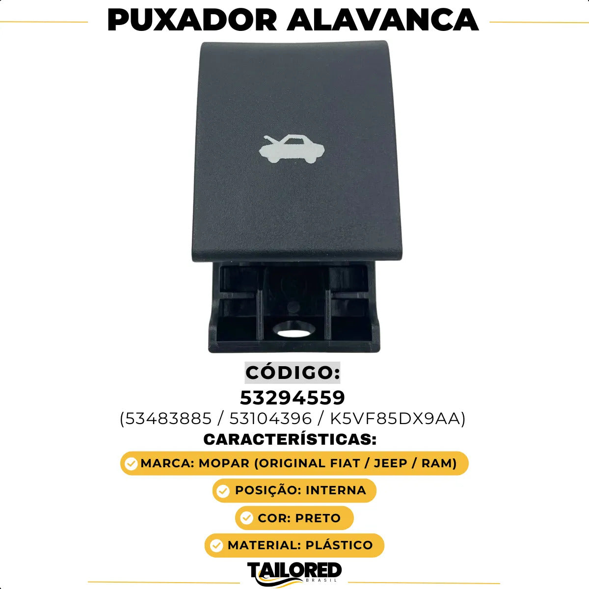 Puxador Alavanca Abertura Capô Fiat Toro Renegade Compass