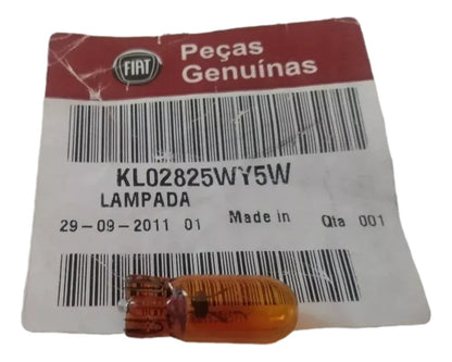 Lâmpada Pingo Amarela Farol Dianteiro Fiat 500 2010/2018 Original Fiat KL02825WY5W