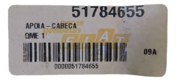 Encosto de Cabeça Banco Traseiro Bipartido Idea 2006/2010 Original Fiat 51784655