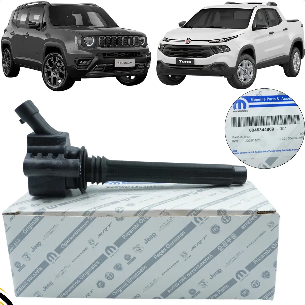 Bobina De Ignição Toro Renegade 1.8 Etorq Original Fiat Jeep