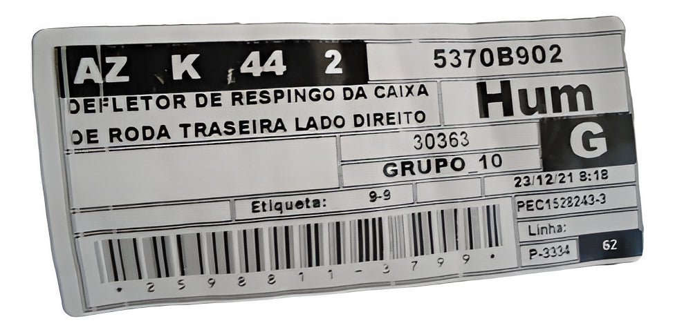 Defletor Parabarro Caixa de Roda Traseira Lado Direito L200 Triton Sport 2.4 Original 5370B902