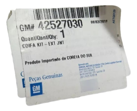 Kit Coifa Homocinética Sonic 12/17 Onix 13/21 Prisma 13/21 Original GM 42527030