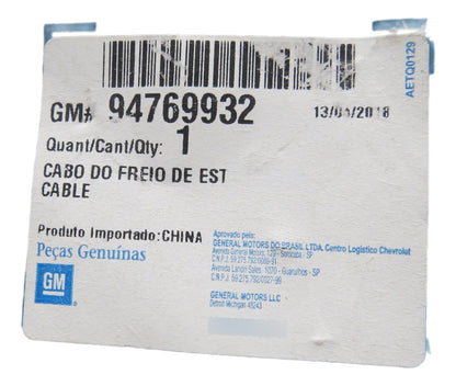 Cabo de Freio Traseiro Direito S10 2012/2017 Original GM 94769932