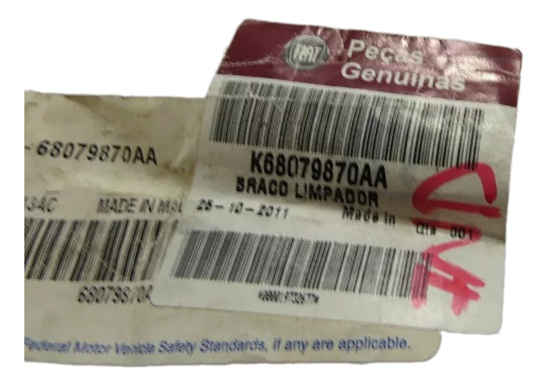 Braço Limpador Parabrisa Traseiro Fiat 500 2010/2018 Original K68079870AA