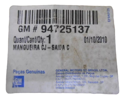 Mangueira Caixa Direção Hidráulica Astra 99/11 Zafira 01/11 Original GM 94725137