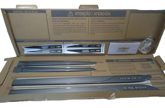 Jogo De Frisos Laterais Cinza Santin Steel Tracker Original