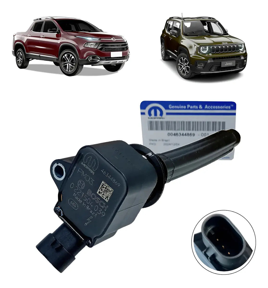 Bobina Igniçao Toro 1.8 2016 A 2021 Etorq Fiat Original Full