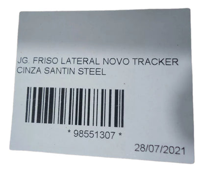 Jogo de Frisos Laterais Cinza Santin Steel Tracker 2021 Original GM 98551307