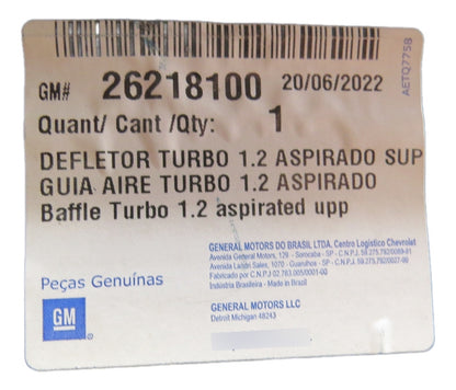 Defletor Superior do Radiador Onix 1.0 Turbo 2020 Original GM 26218100