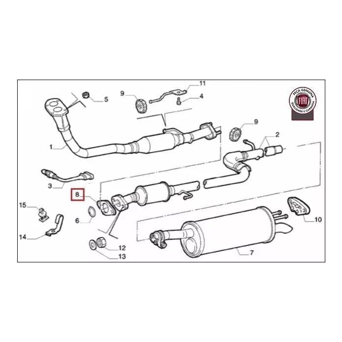 Guarnição Junta Catalisador Original Fiat Palio Strada Siena 46413166