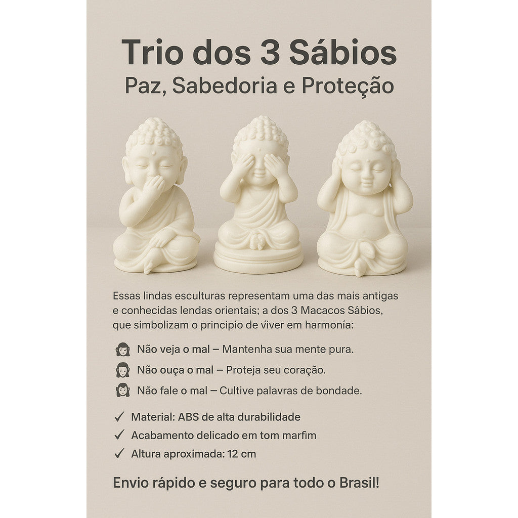 Trio 3 Sabios Paz Sabedoria e Proteçao 3SABIOS