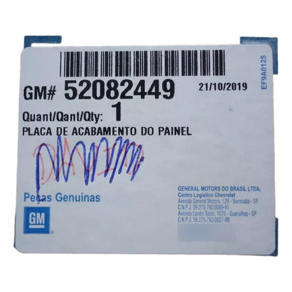 Moldura Painel de Instrumentos GM Cobalt 2012 a 2019 Original 52082449