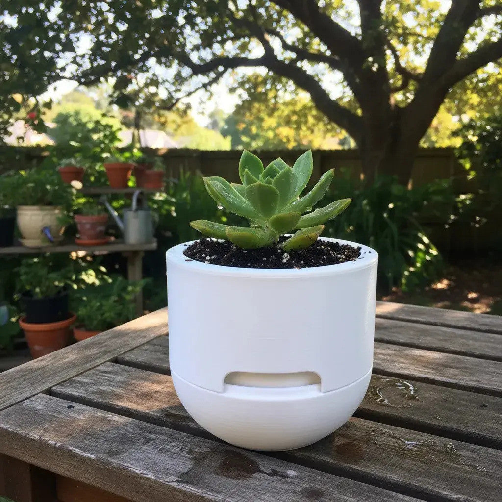 Vaso Autoirrigável de Contato Design Minimalista Impresso 3d
