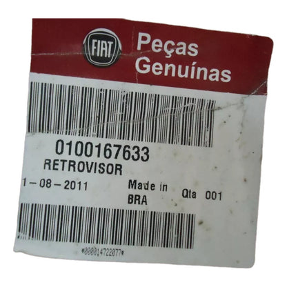 Espelho Retrovisor Lado Direito Fiat Palio Siena 2008 a 2012 Novo Original 100167633