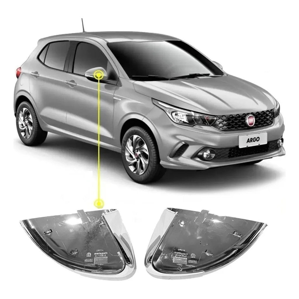 Par Capa Cromada Retrovisor Fiat Argo Cronos Original 50928188