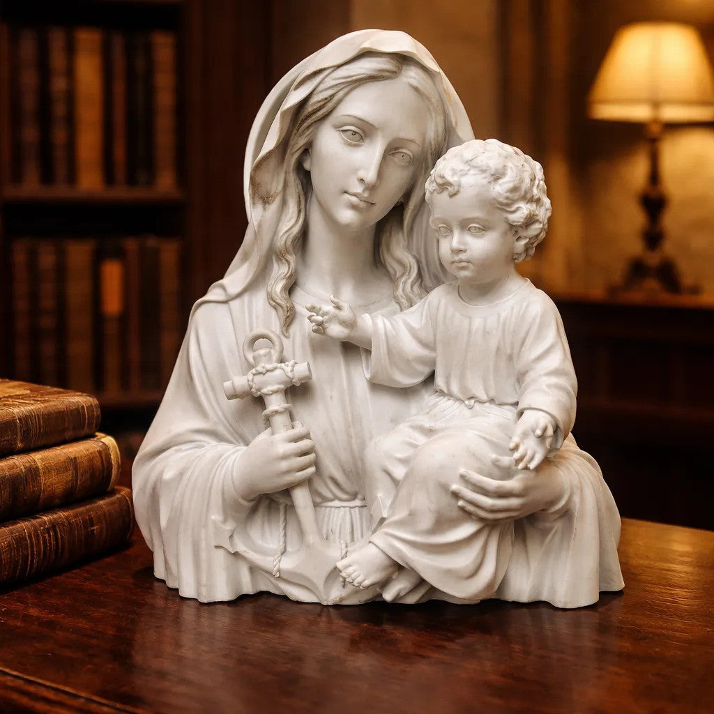 Busto Nossa Senhora dos Navegantes com Menino Jesus Branco