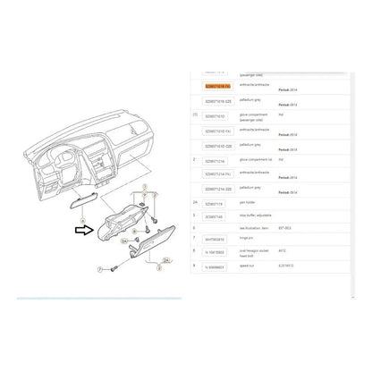Caixa Porta Luvas Sem Tampa VW Fox 2014 a 2016 Original 5z0857101bfxj