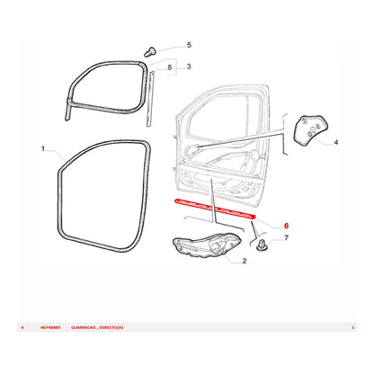 Borracha Inferior Porta Dianteira Direita Doblò – Fiat Doblo