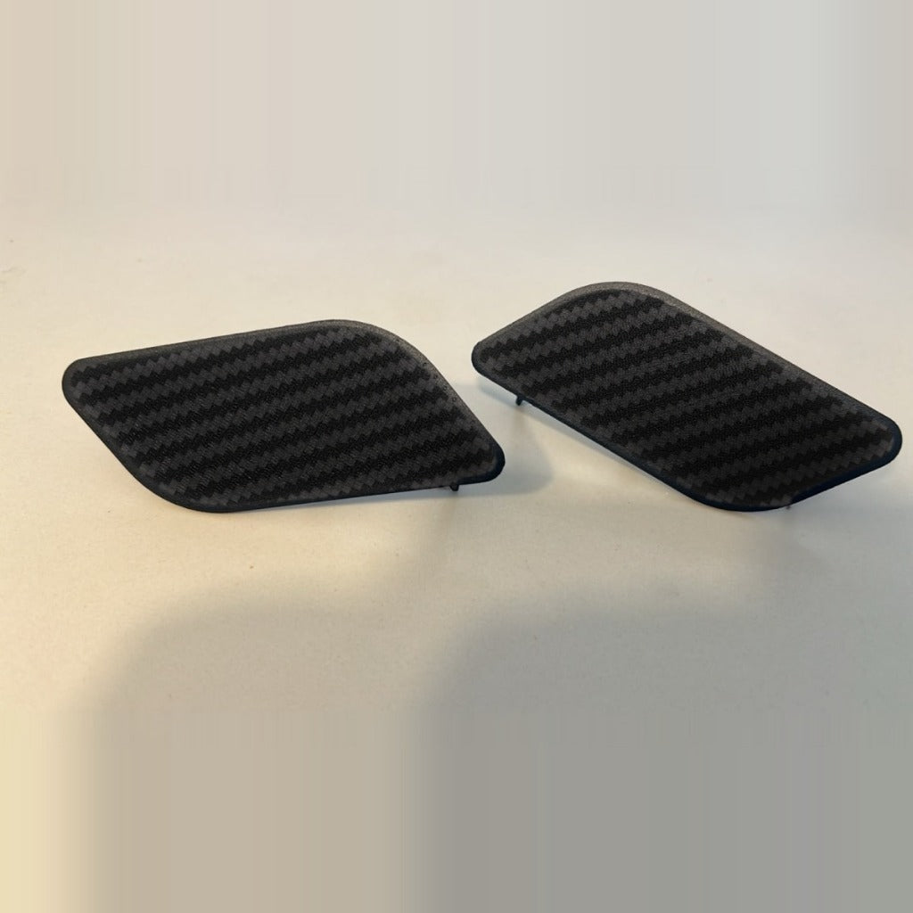 Par Tampa Esguicho Lavador Farol Audi Q3 2016 a 2020 Textura Fibra de Carbono Para-choque ABS Preto